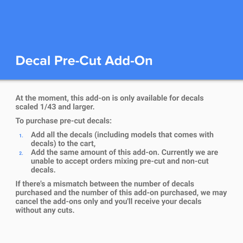 Decal Pre-Cut Add-On